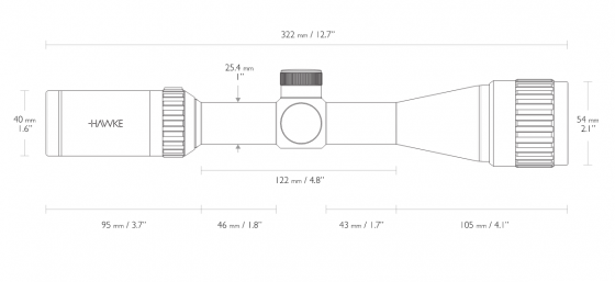Оптический прицел Hawke Vantage 3-9x40 AO Mil-Dot (14123)