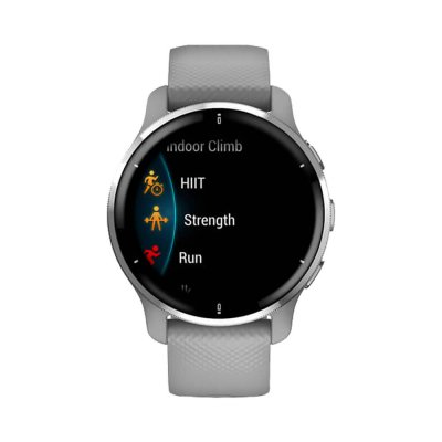 Часы Garmin Venu 2 Plus серые с серебристым безелем и силиконовым ремешком